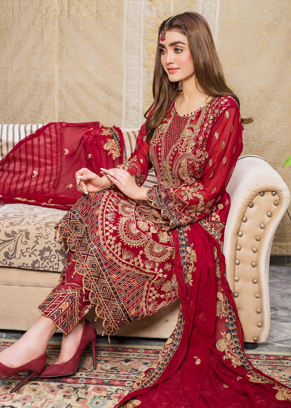 Zainab Fazlani Luxury Embrodered chiffon Collection 100% Original