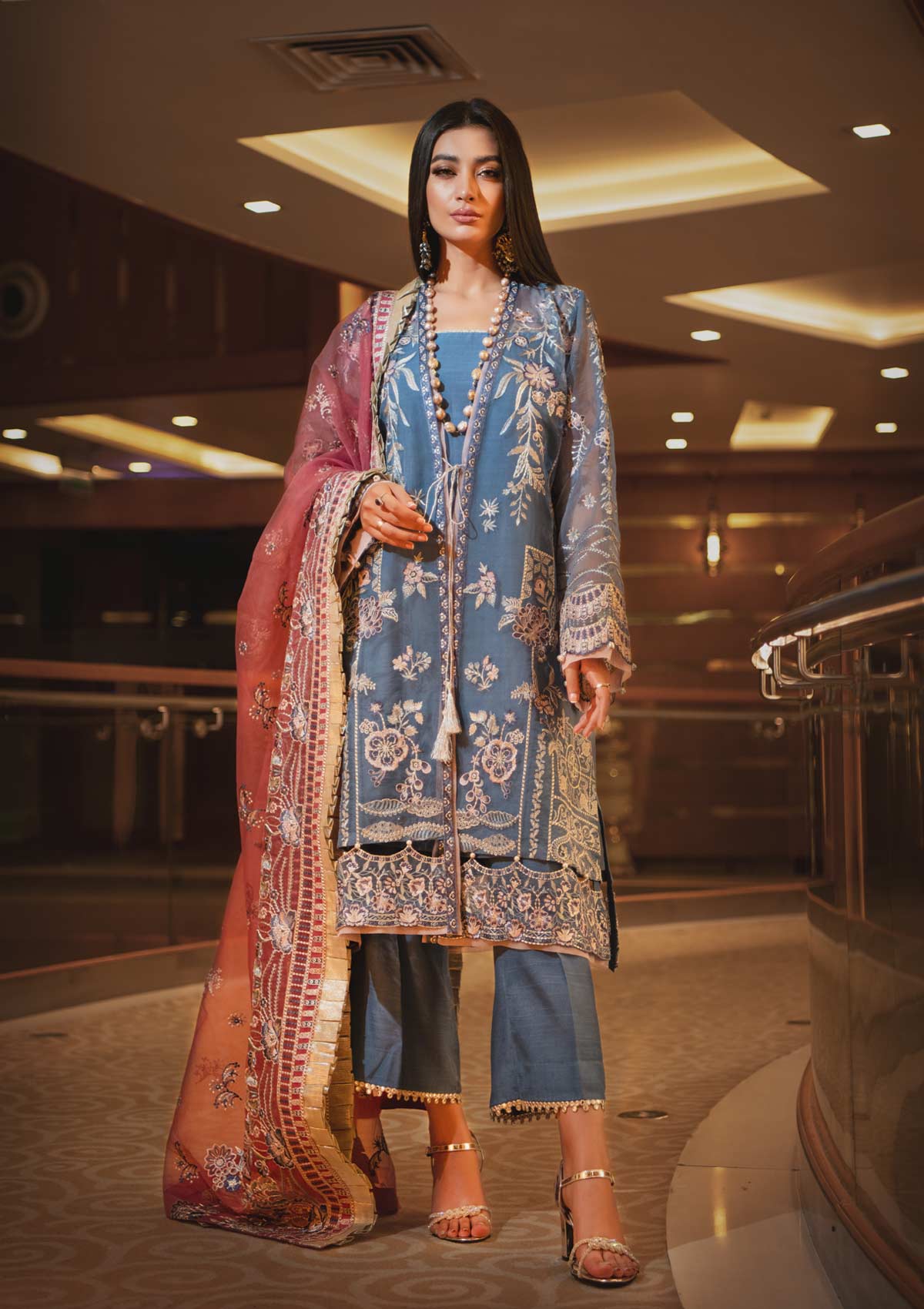 AIK Embroidered Chiffon Collection-100% Original Guaranteed