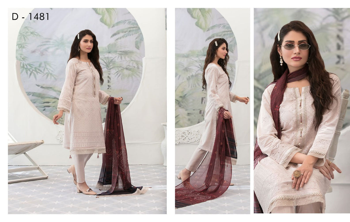 In-Vogue Luxury By Tawakkal Embroidered Lawn Collection 2021 -100% Original Guaranteed