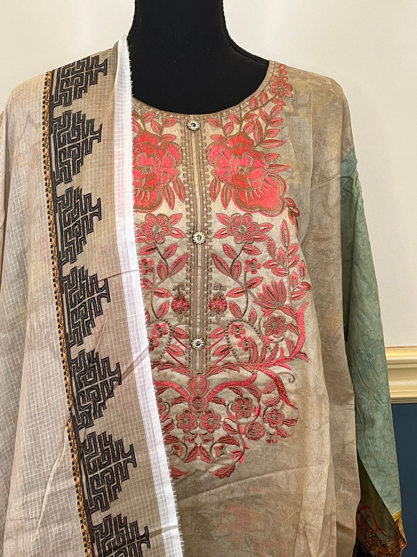 Pakistani Stitched Embroidery luxury lawn Dresses Ready To Ship