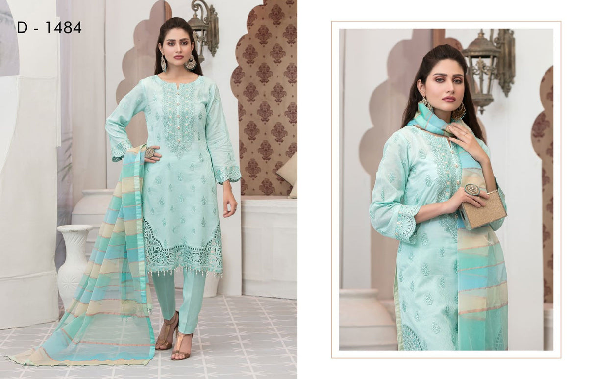 In-Vogue Luxury By Tawakkal Embroidered Lawn Collection 2021 -100% Original Guaranteed