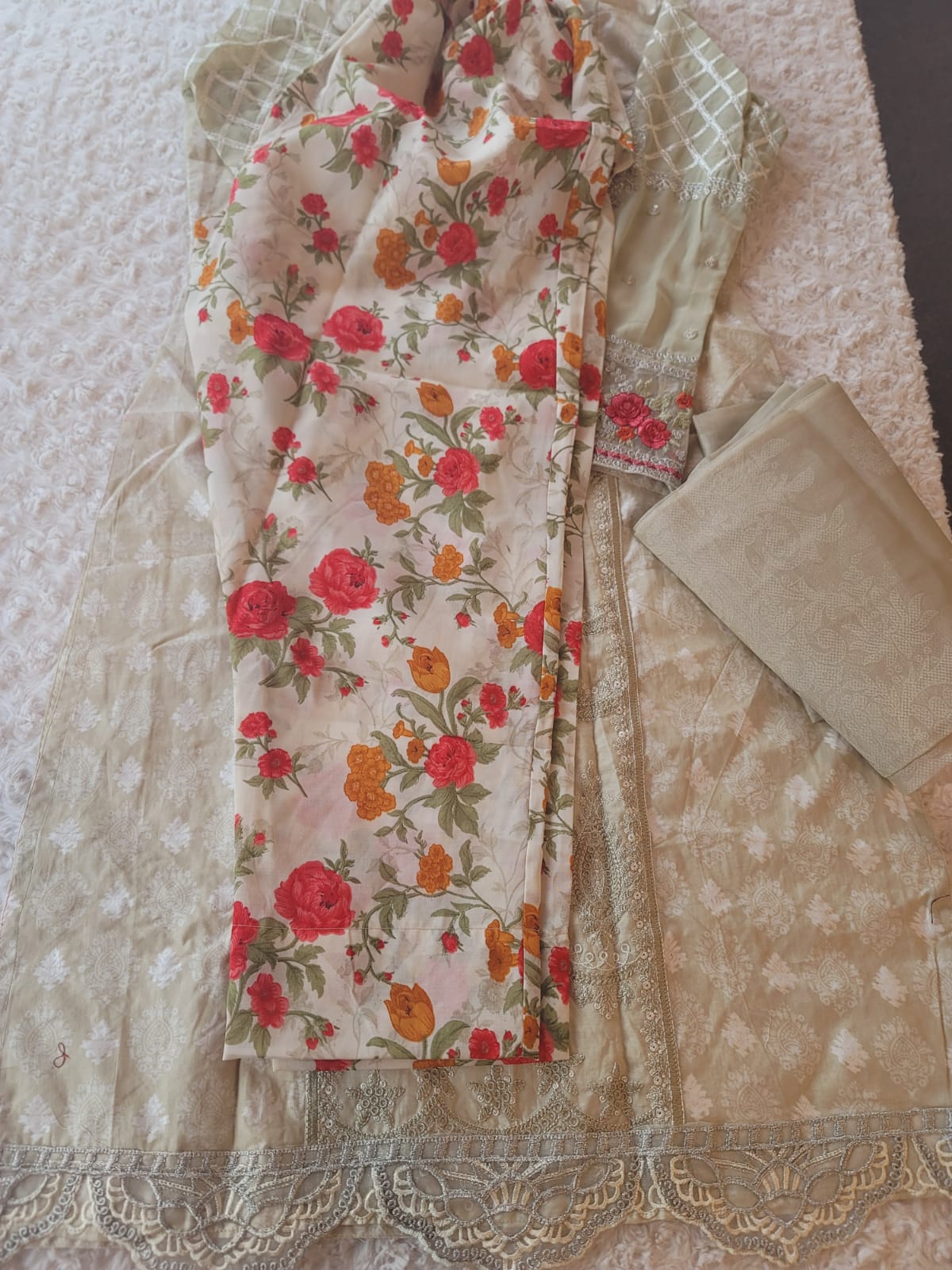 Indian Cotton Stitched Embroidery Suit Ready To Ship