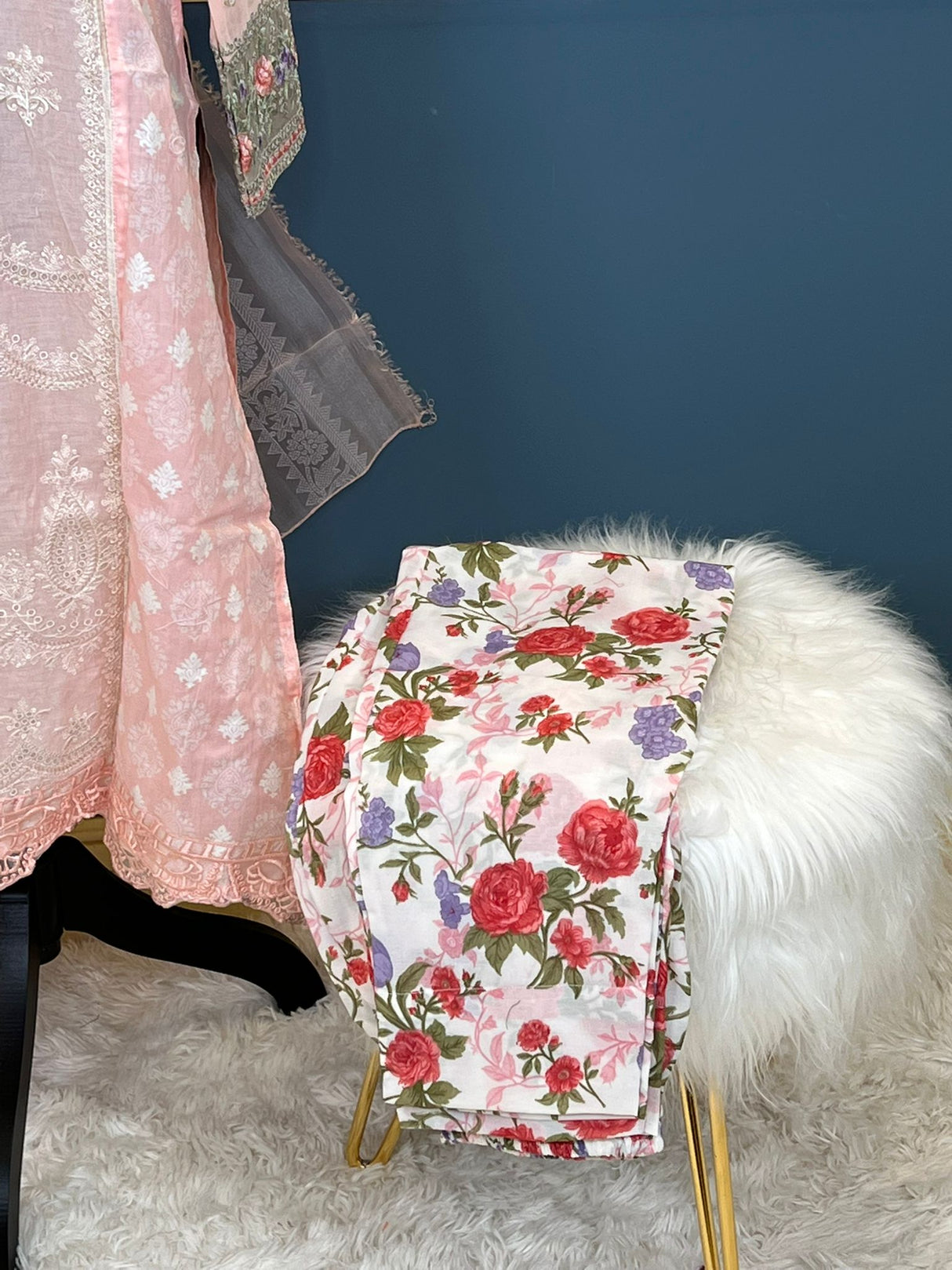 Indian Cotton Stitched Embroidery Suit Ready To Ship