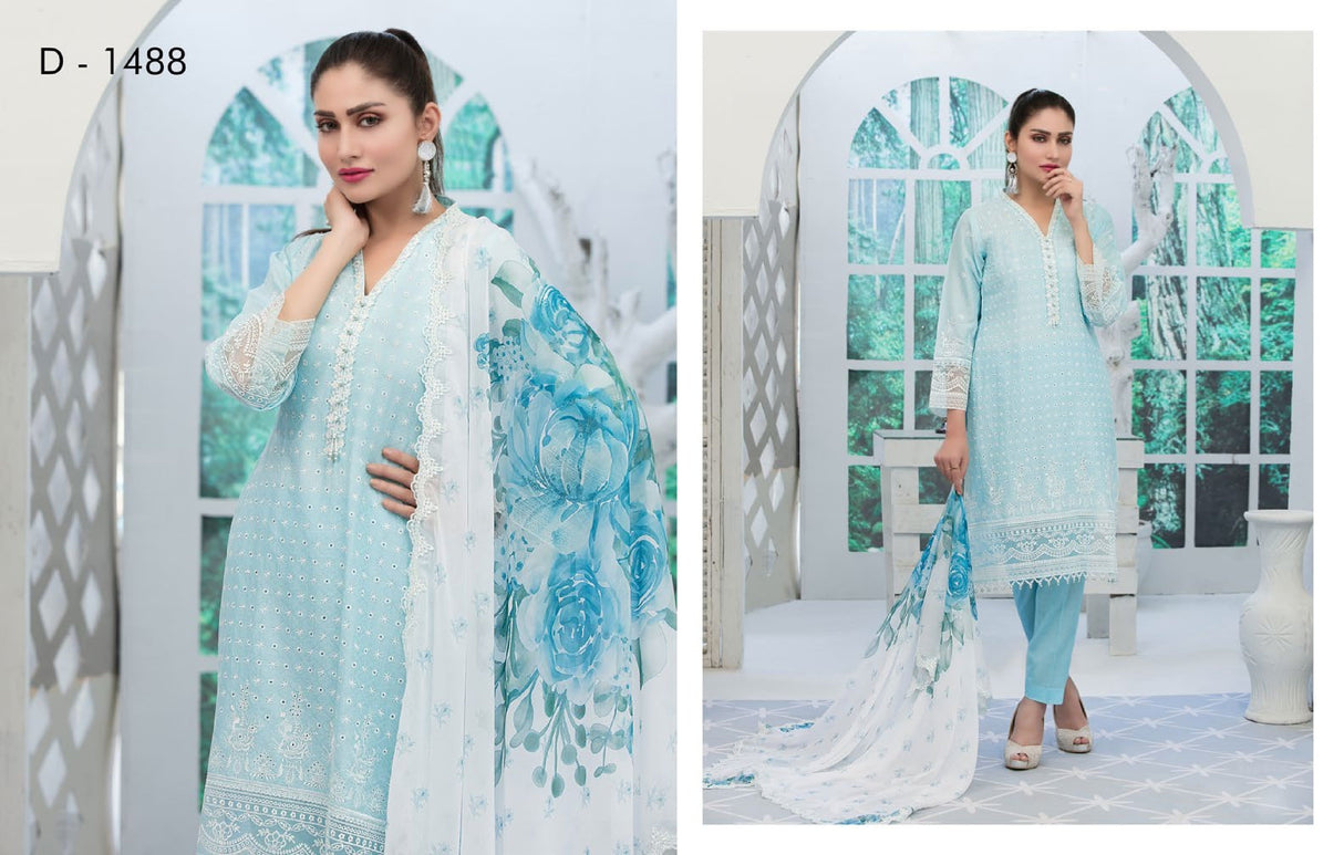 In-Vogue Luxury By Tawakkal Embroidered Lawn Collection 2021 -100% Original Guaranteed