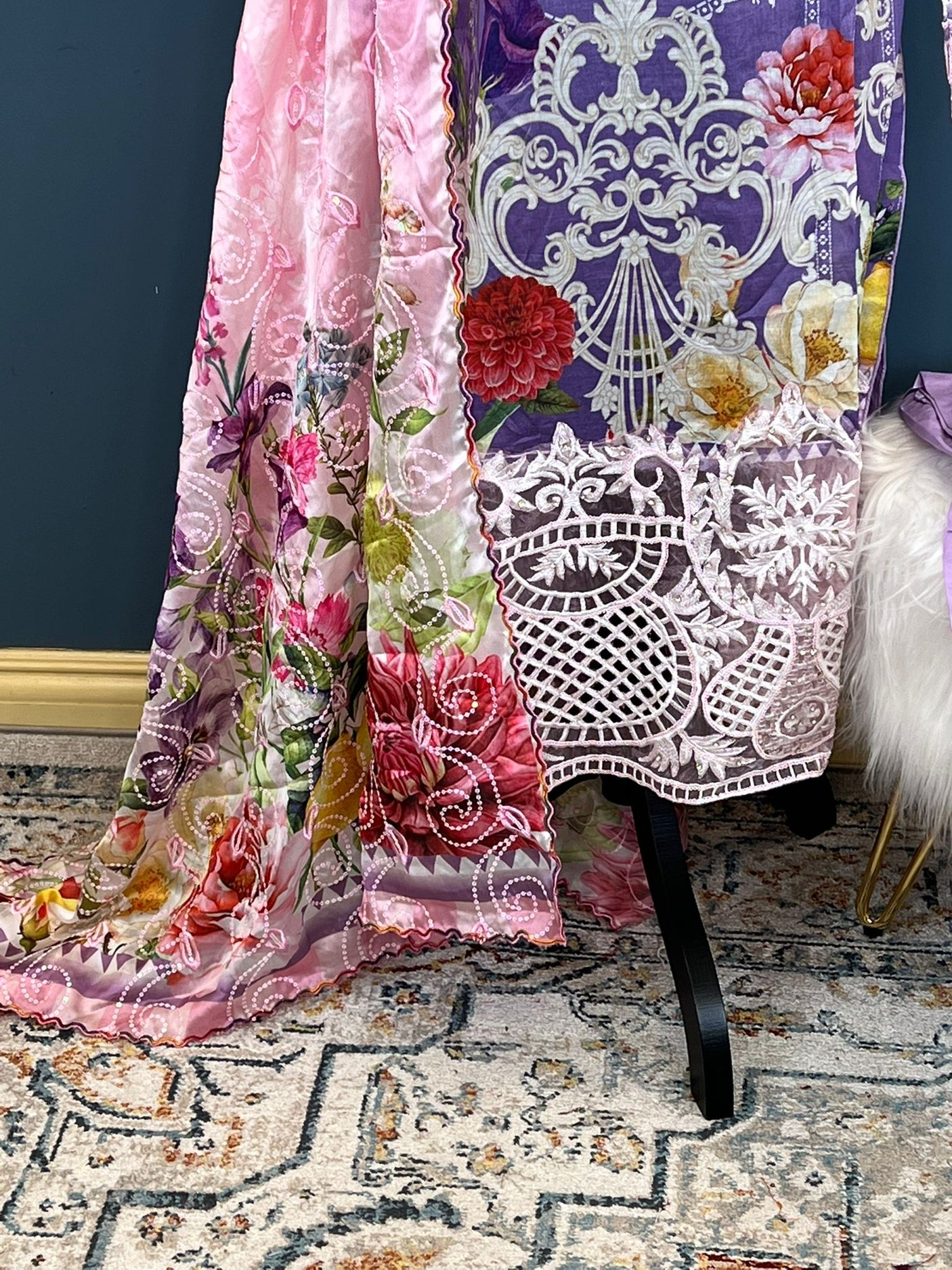 Pakistani Stitched Luxury Embroidered lawn Salwar kameez ready to ship