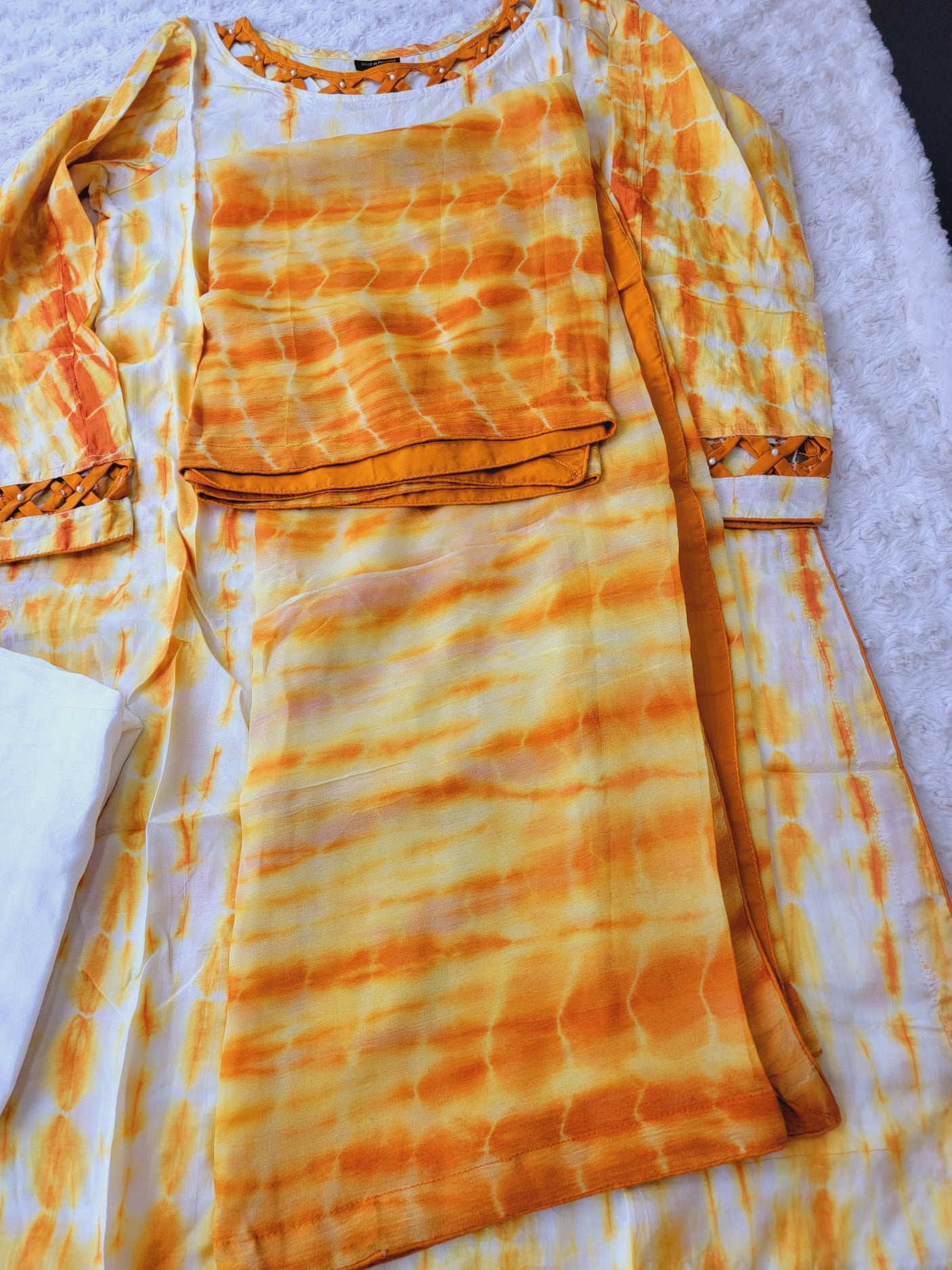 Pure silk tye dye designer salwer kamiz with pure chiffon dupatta