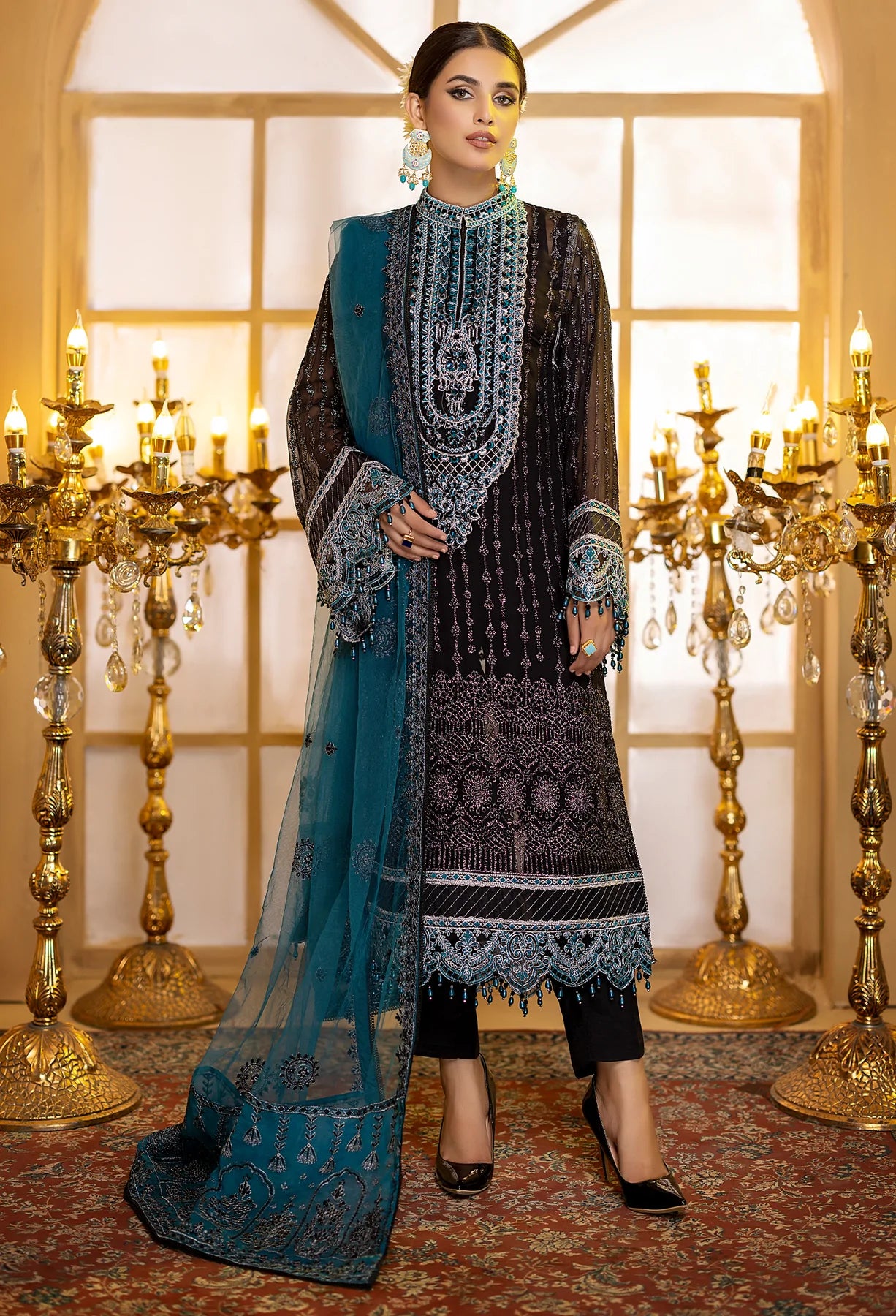 Adan's Libas Ravia Schiffli Embroidered Chiffon Collection