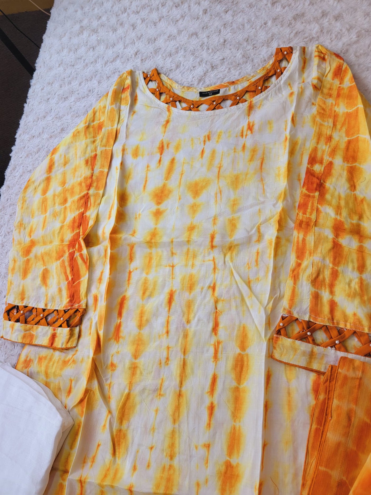 Pure silk tye dye designer salwer kamiz with pure chiffon dupatta