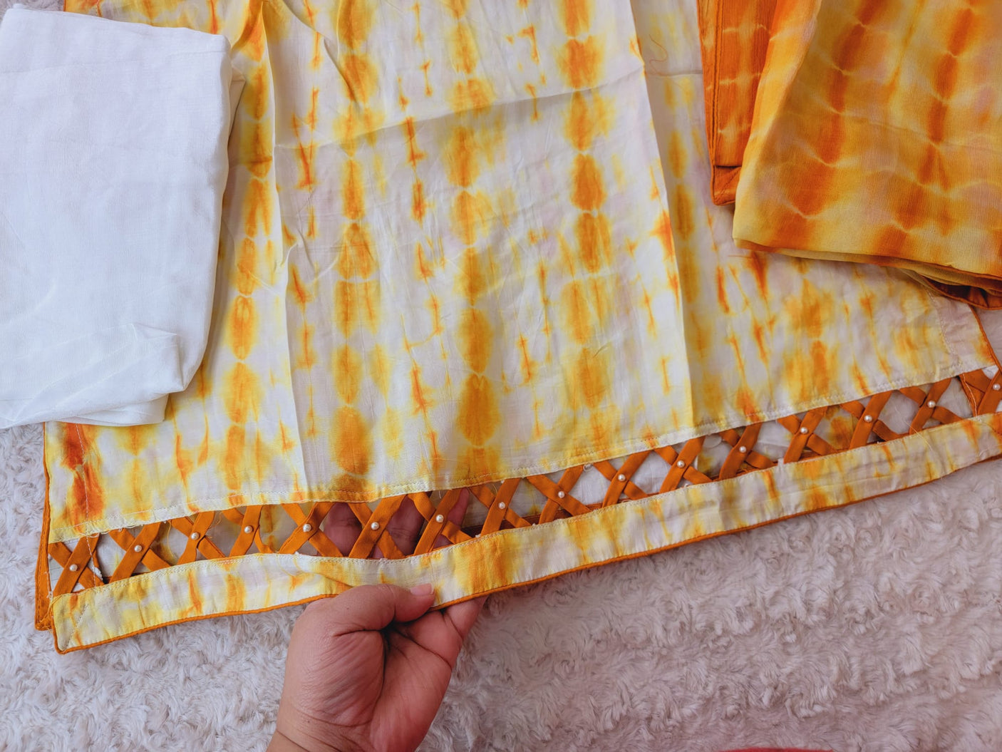 Pure silk tye dye designer salwer kamiz with pure chiffon dupatta