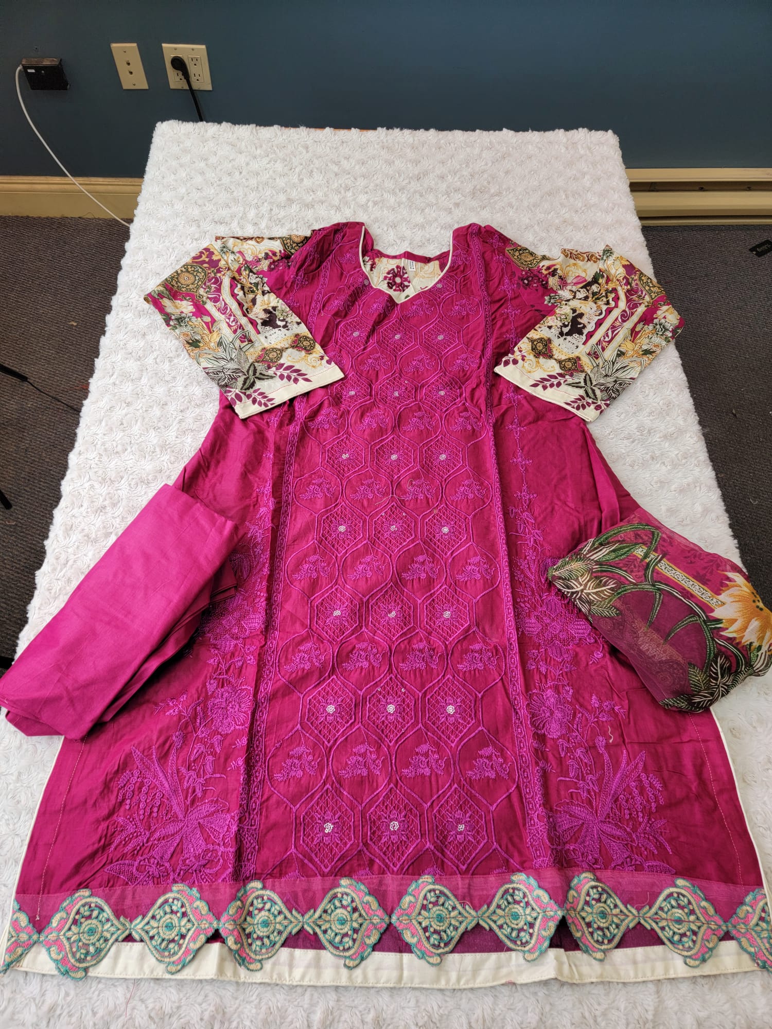 Pakistani Stitched Embroidery Lawn Suit Ready To Ship