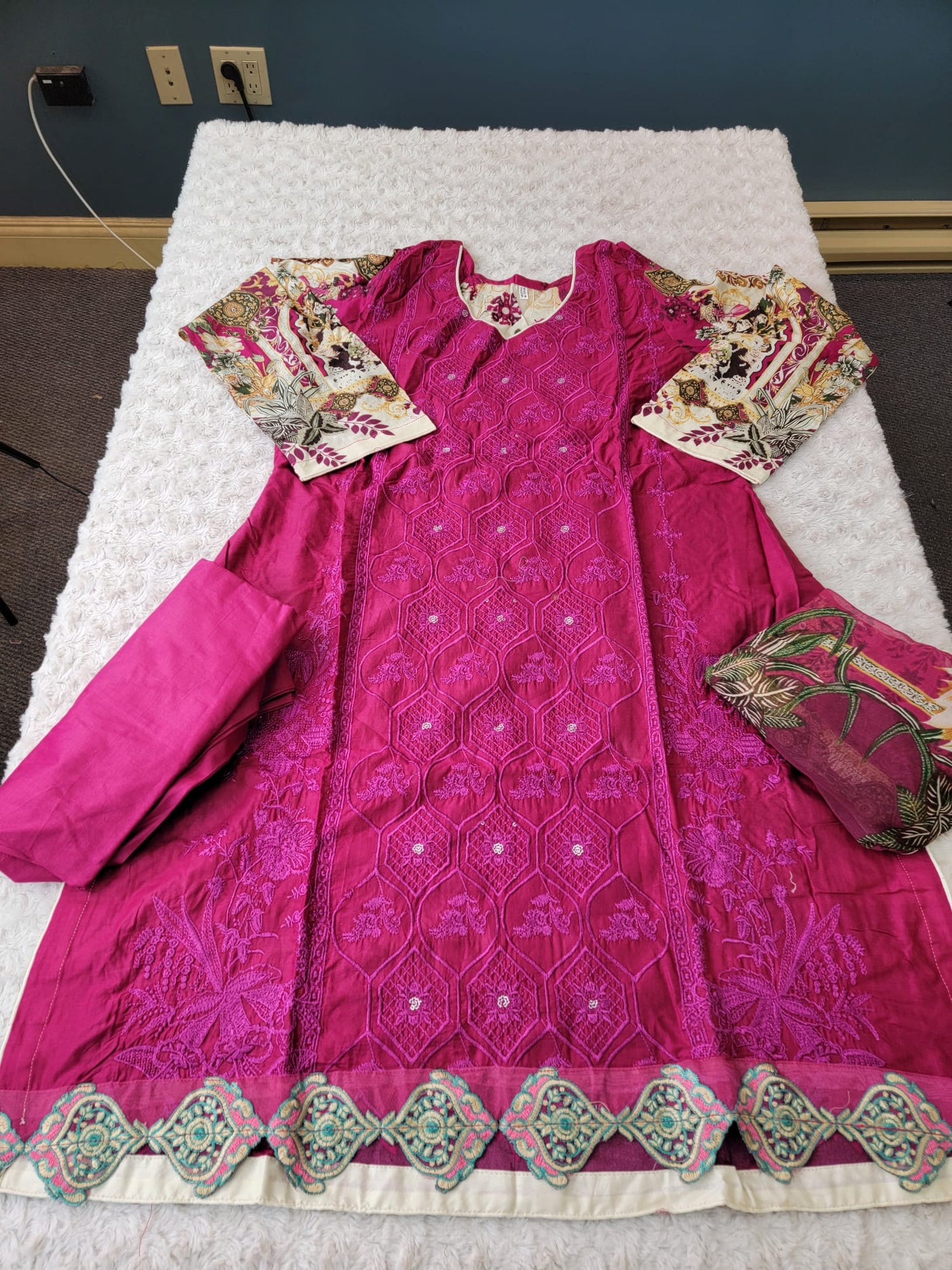Pakistani Stitched Embroidery Lawn Suit Ready To Ship