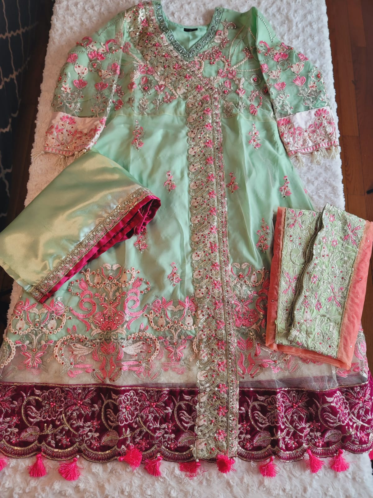 Pakistani Stitched Embroidery Party Wear Dresses Ready To Ship