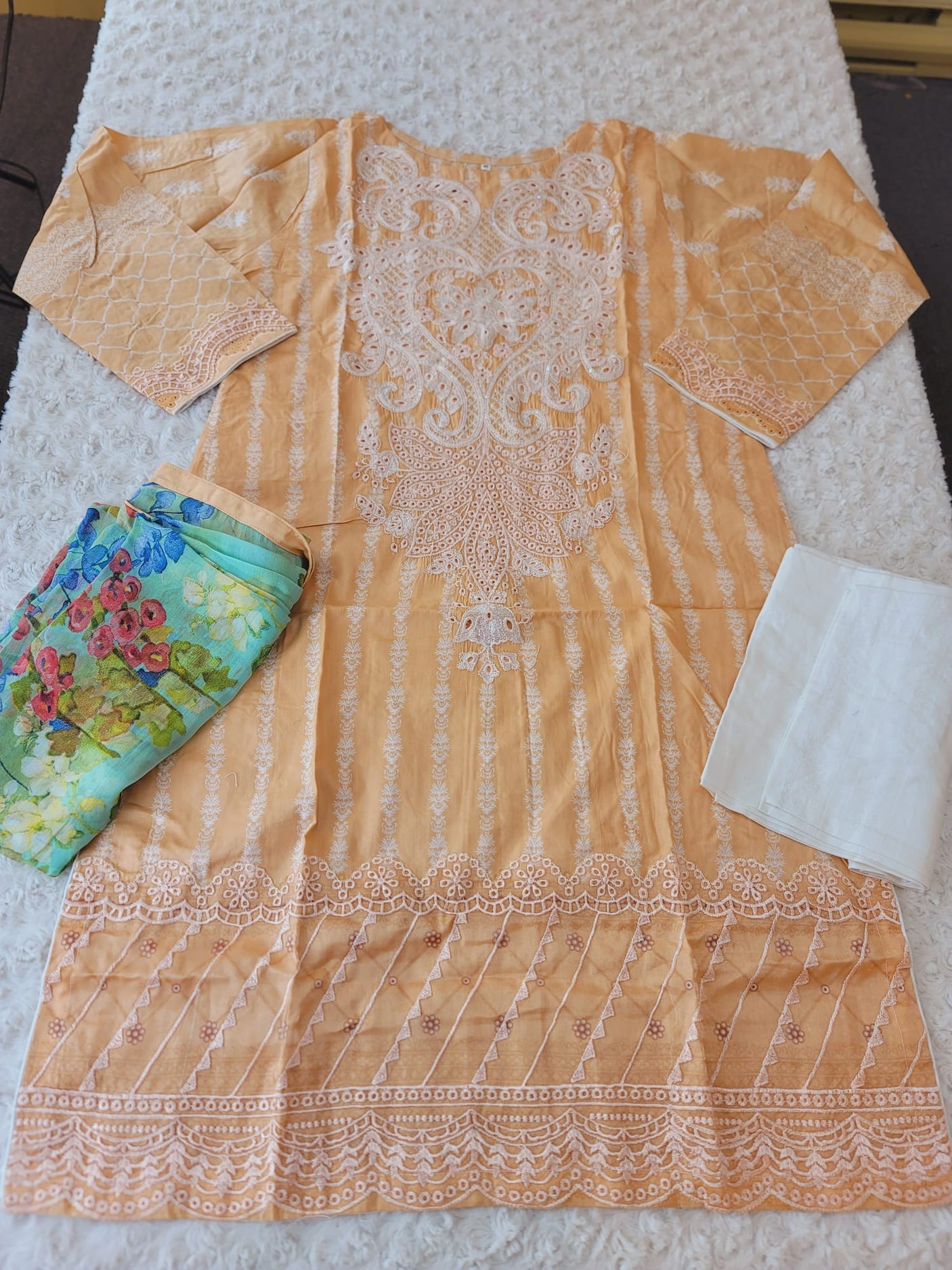 Pakistani Stitched lawn Embroidered Salwar kameez ready to ship