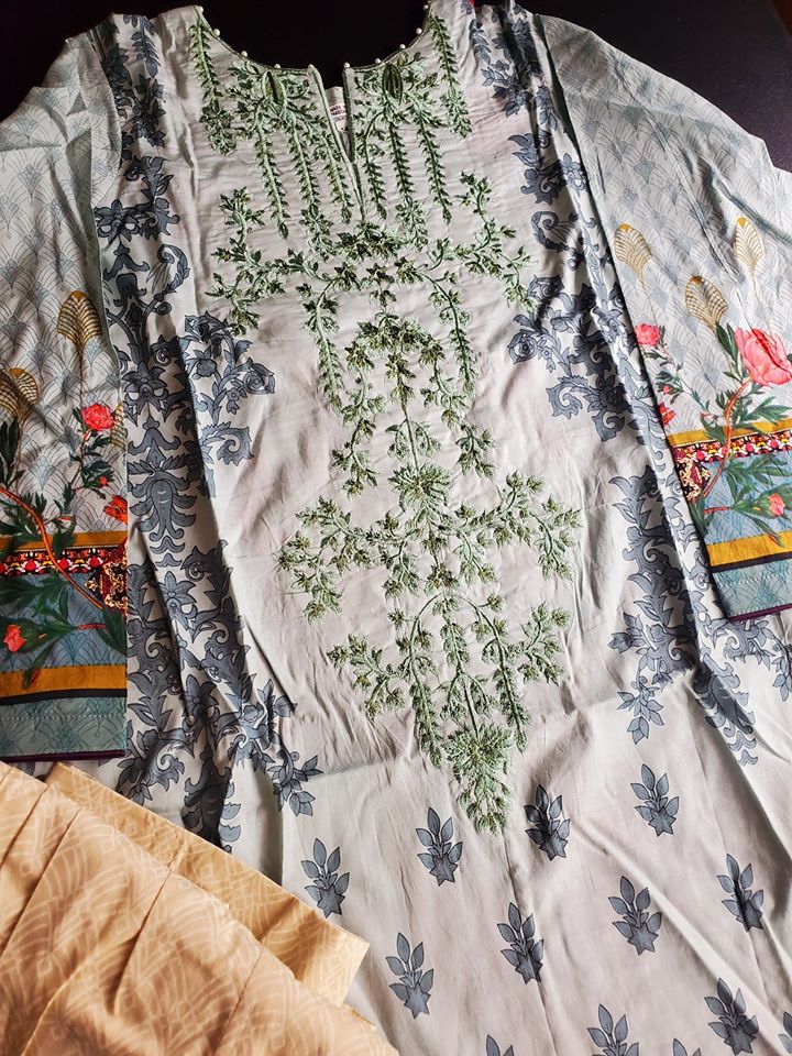 Pakistani Stitched Embroidery Lawn Suit Ready To Ship