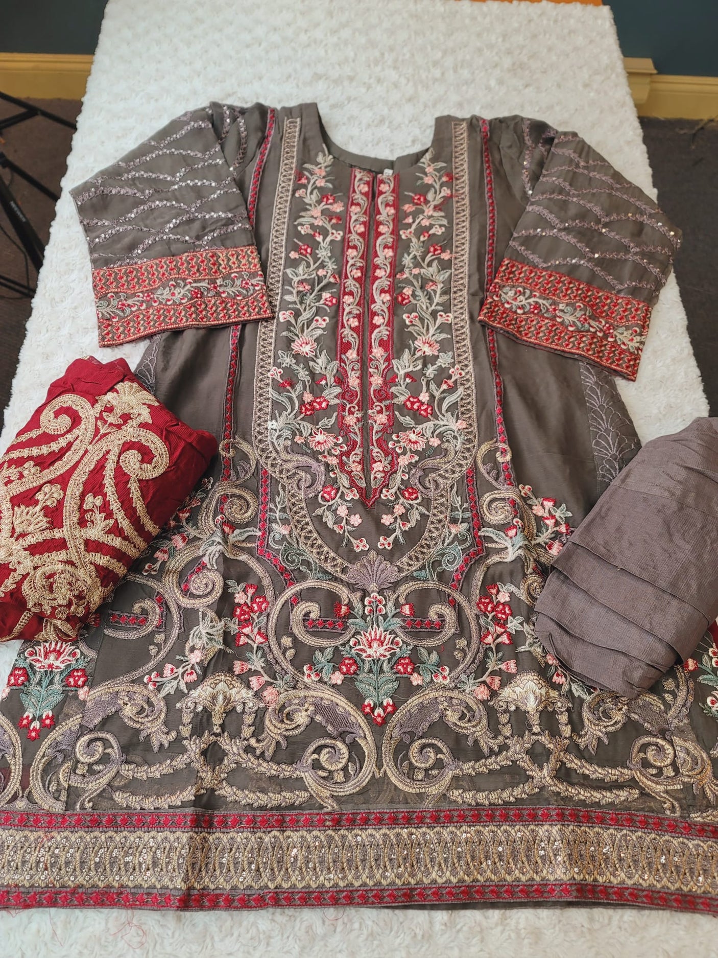 Pakistani Stitched Embroidery Party Wear Dresses Ready To Ship