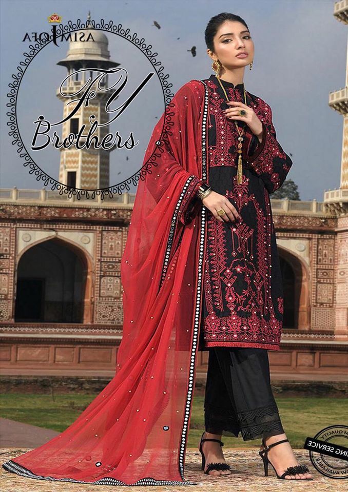 Pakistani Stitched Embroidery Lawn Suit Ready To Ship