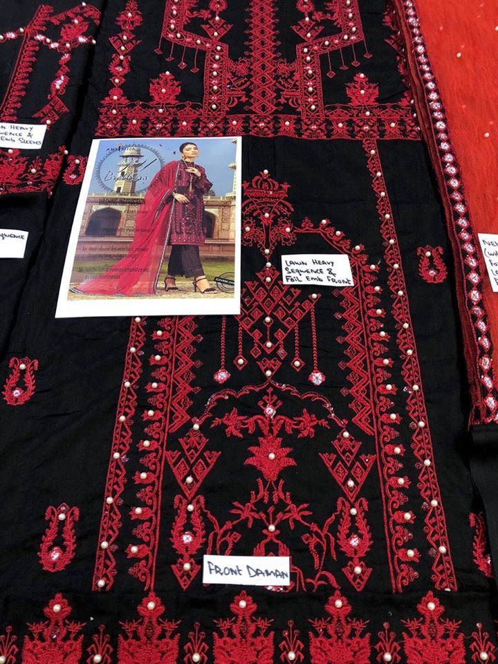 Pakistani Stitched Embroidery Lawn Suit Ready To Ship