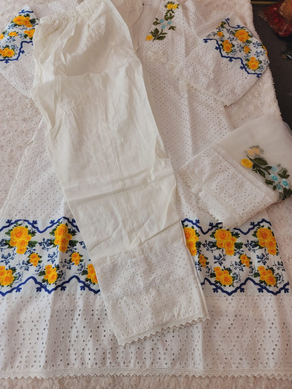 Pakistani Stitched Embroidery Lawn Suit Ready To Ship