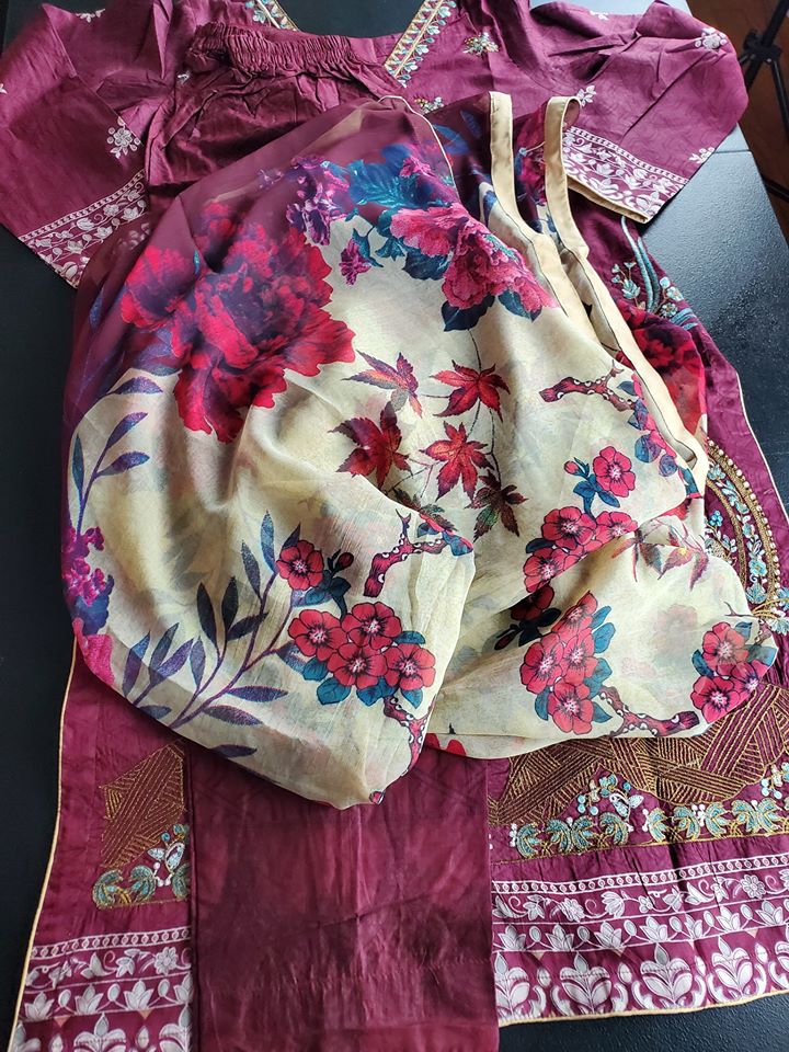 Pakistani Stitched Embroidery Lawn Suit Ready To Ship