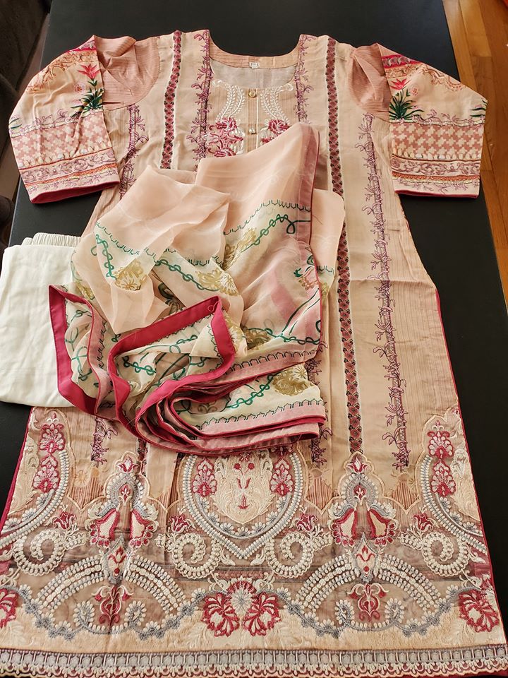 Pakistani Stitched Embroidery Lawn Suit Ready To Ship