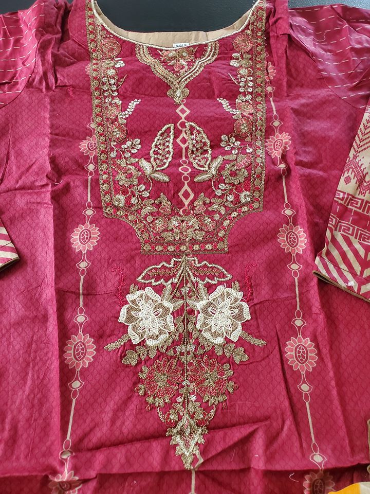 Pakistani Stitched Embroidery Lawn Suit Ready To Ship