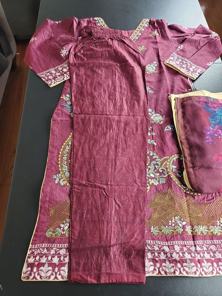 Pakistani Stitched Embroidery Lawn Suit Ready To Ship