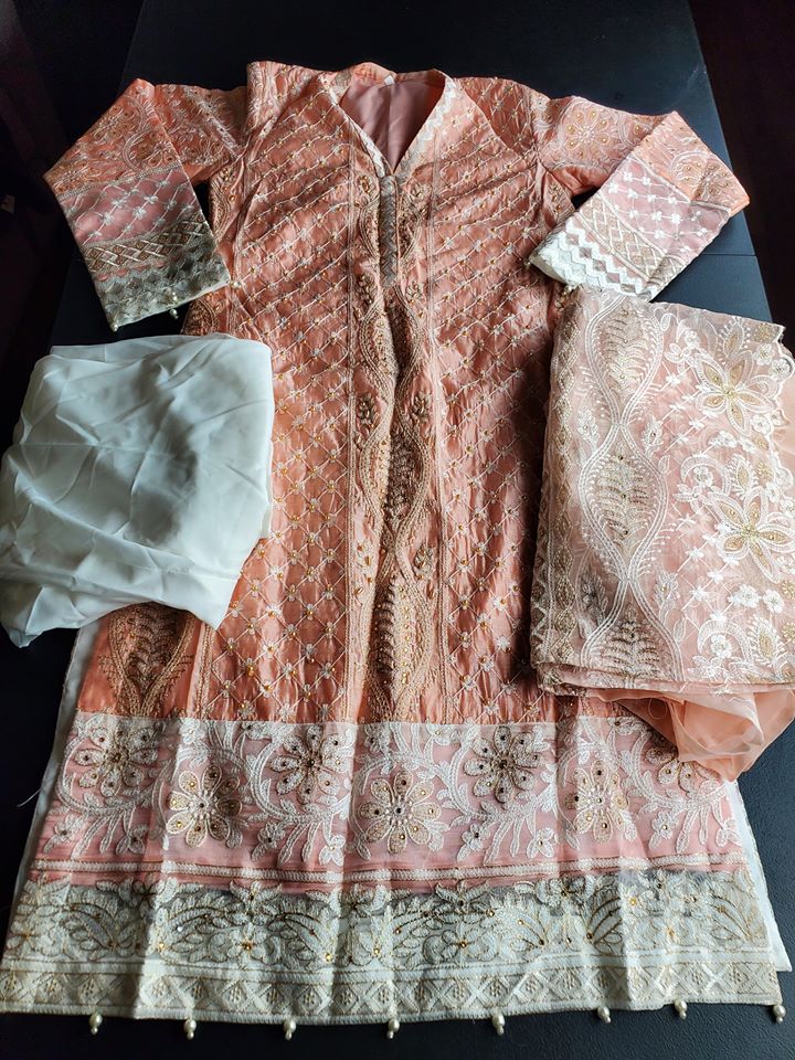 Pakistani Stitched Embroidery Party Wear Dresses Ready To Ship