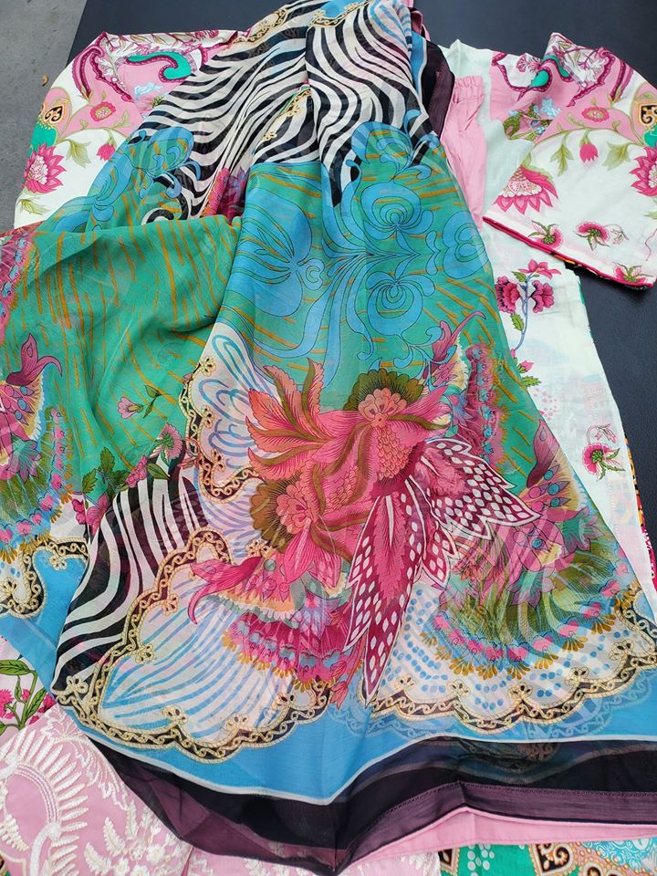 Pakistani Stitched Embroidery Lawn Suit Ready To Ship