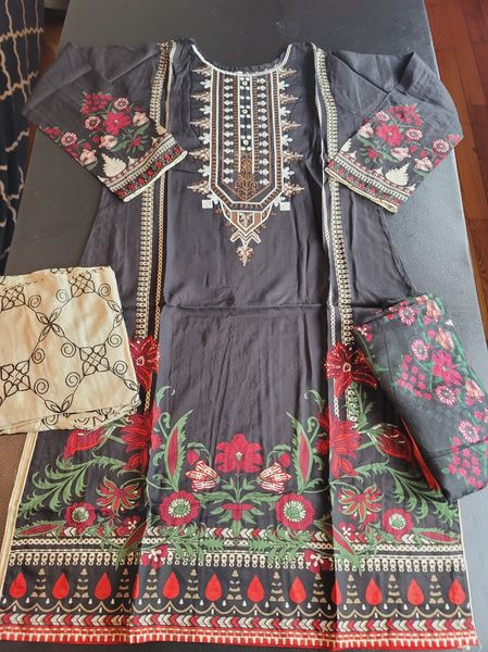 Pakistani Linen Embroidered Salwar kameez Ready To Ship