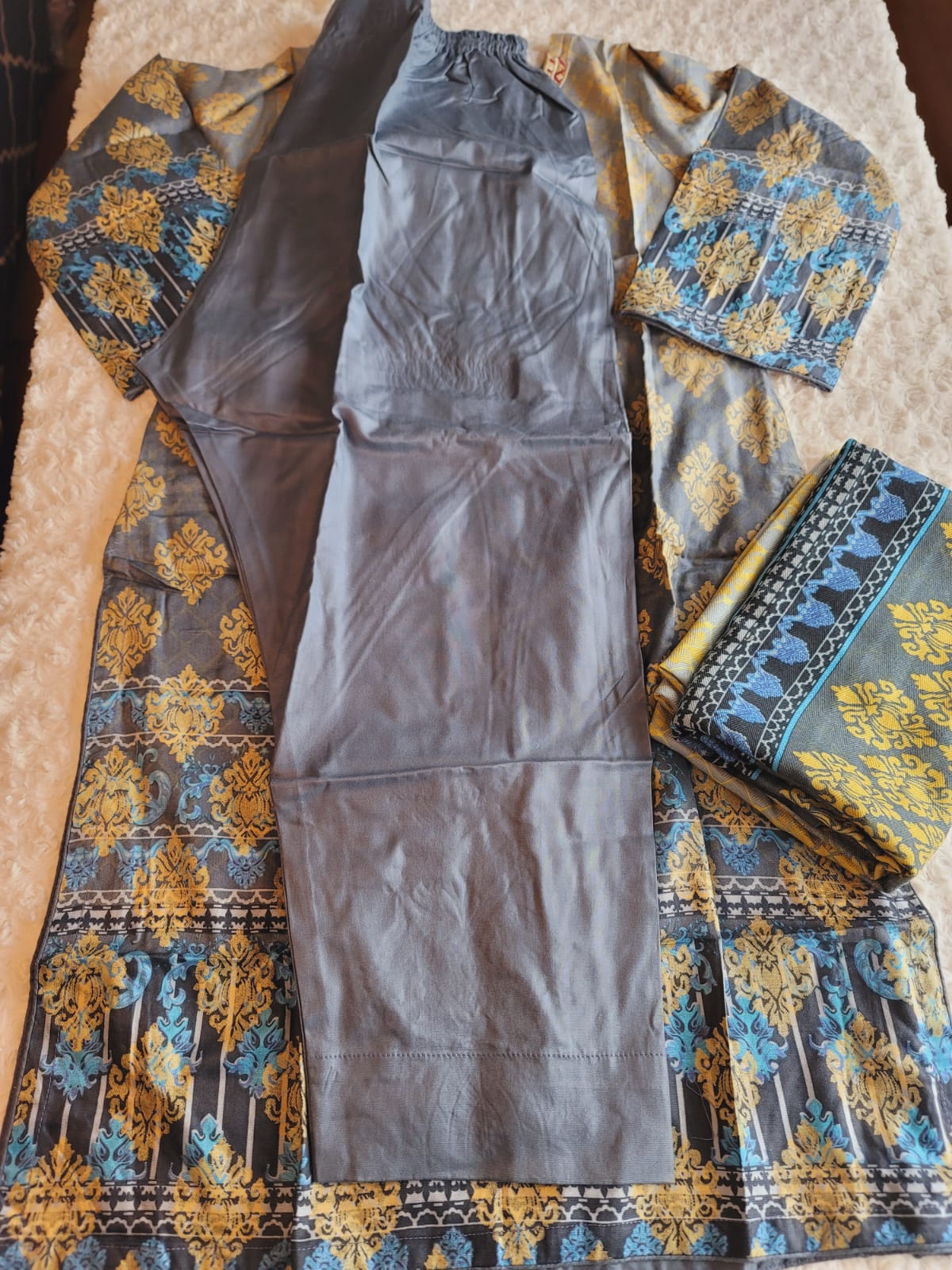 Pakistani Linen Embroidered Salwar kameez Ready To Ship