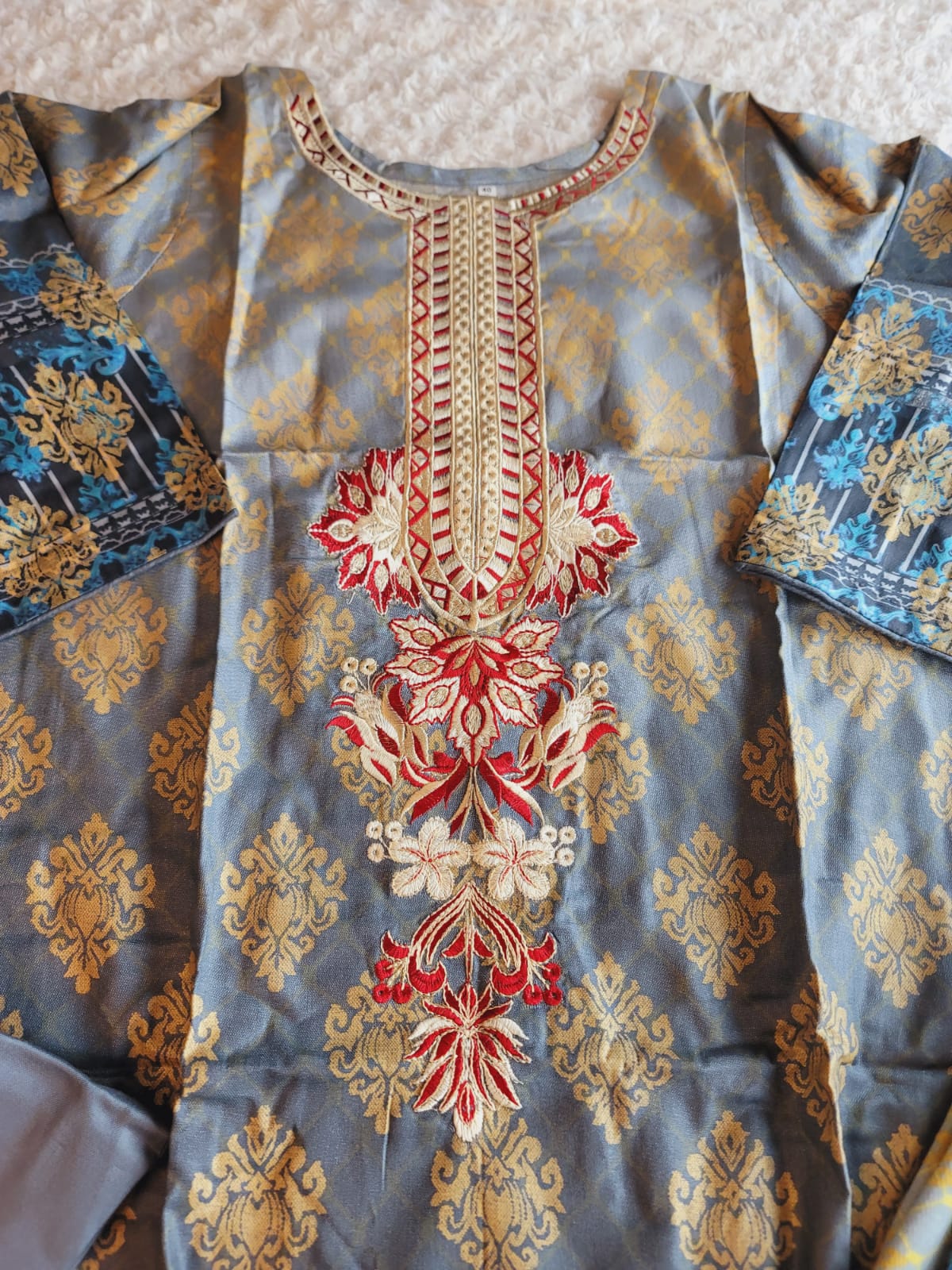 Pakistani Linen Embroidered Salwar kameez Ready To Ship