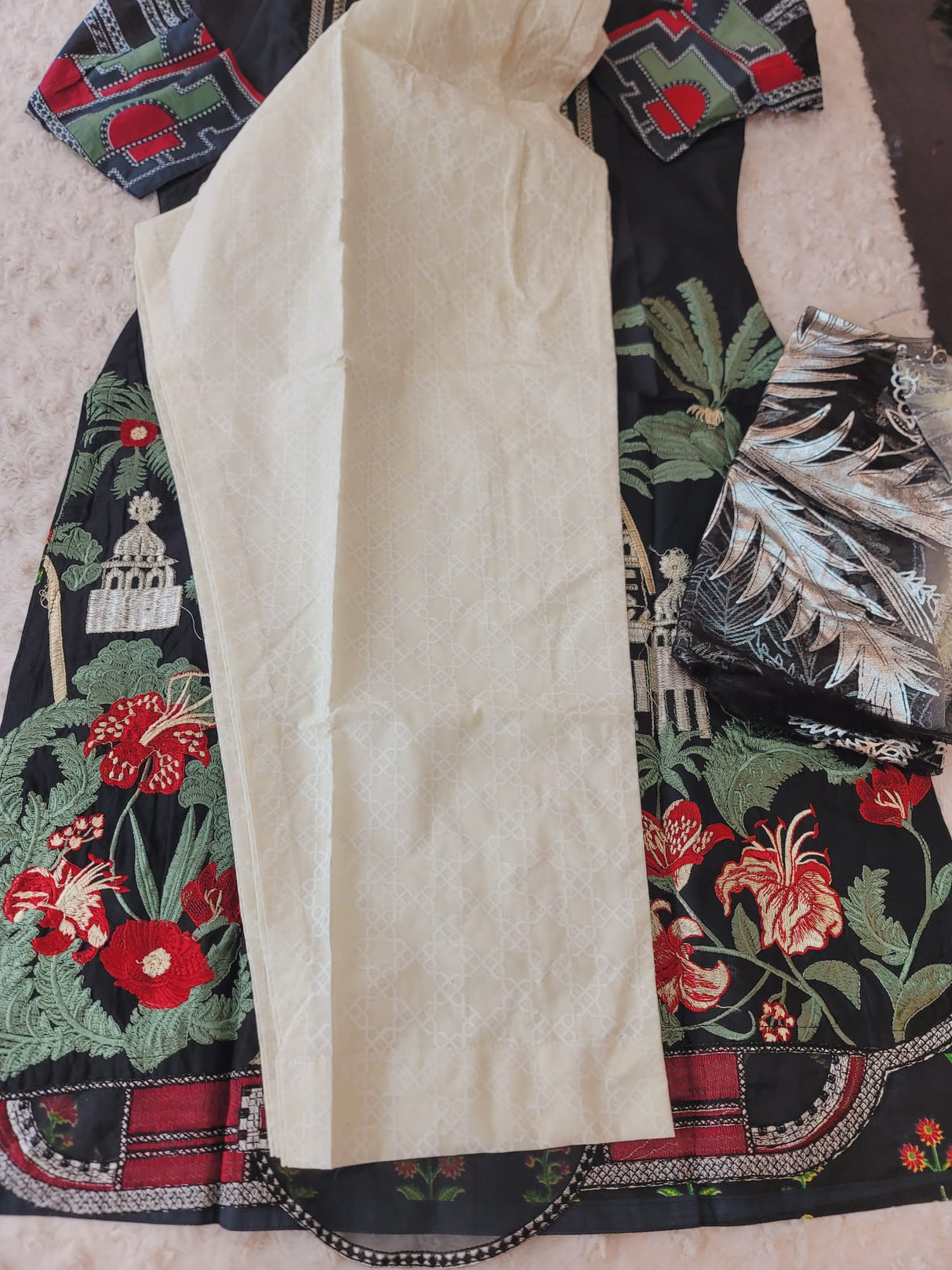 Indian Cotton Stitched Embroidery Suit Ready To Ship