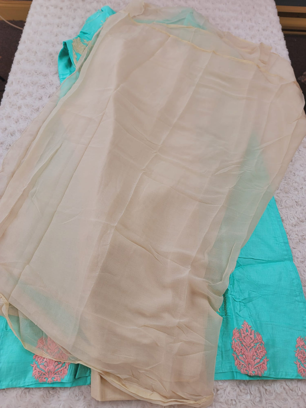 Indian Cotton Stitched Embroidery Suit Ready To Ship