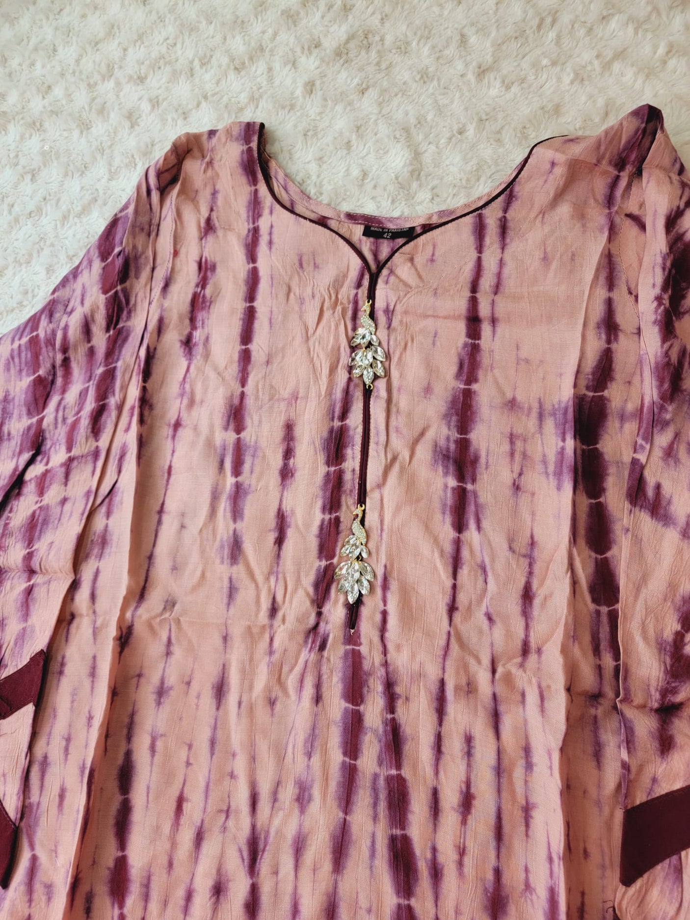 Pure silk tye dye designer salwer kamiz with pure chiffon dupatta