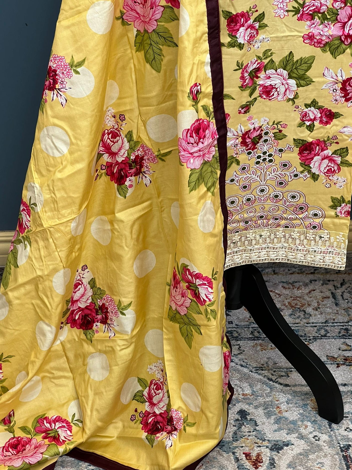 Pakistani linen Embroidered Salwar kameez Ready To Ship