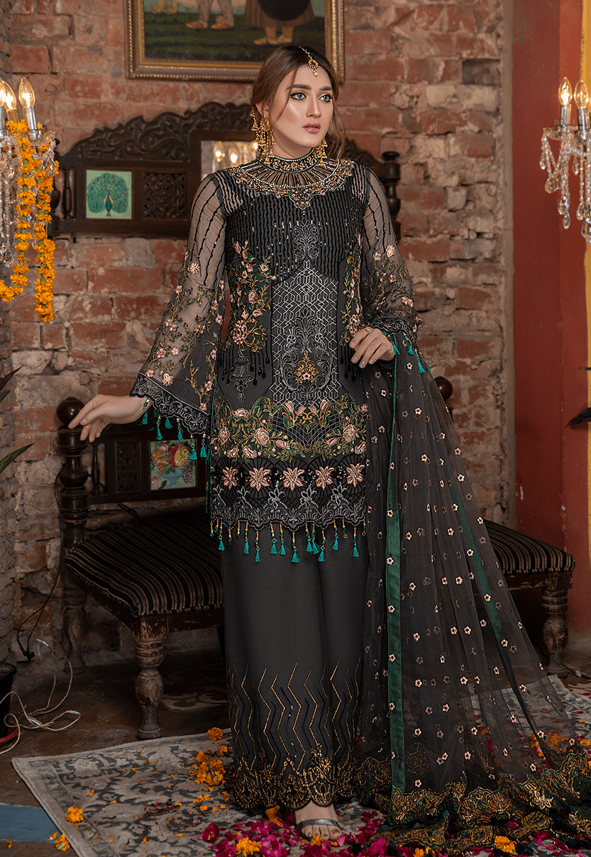 Maryam's Premium Luxury Embroidered Chiffon Collection-100% Original Guaranteed