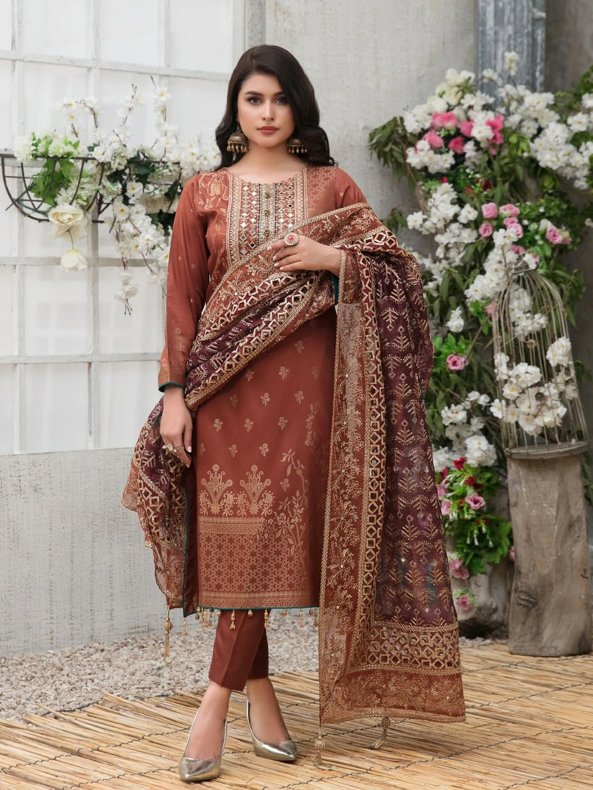 Dareechay Embroidered Banarsi Viscose By Tawakkal 100% Original