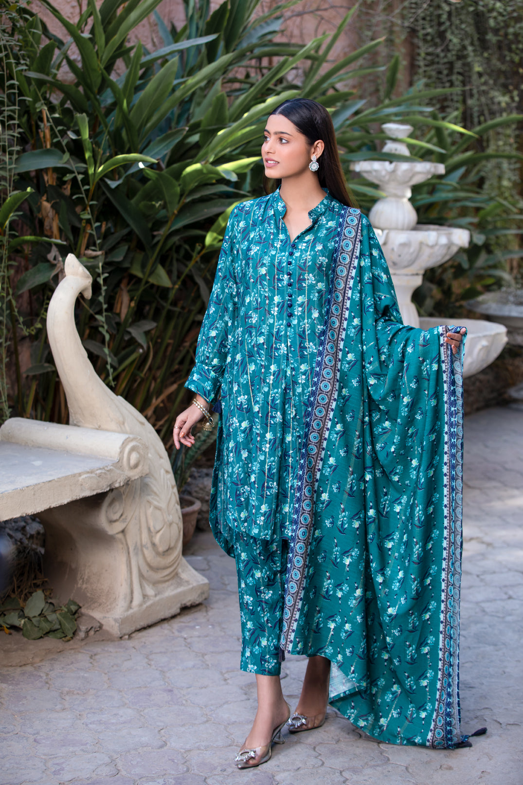 Merana Linen With Shawl Dupatta by Tawakkal 100% Original