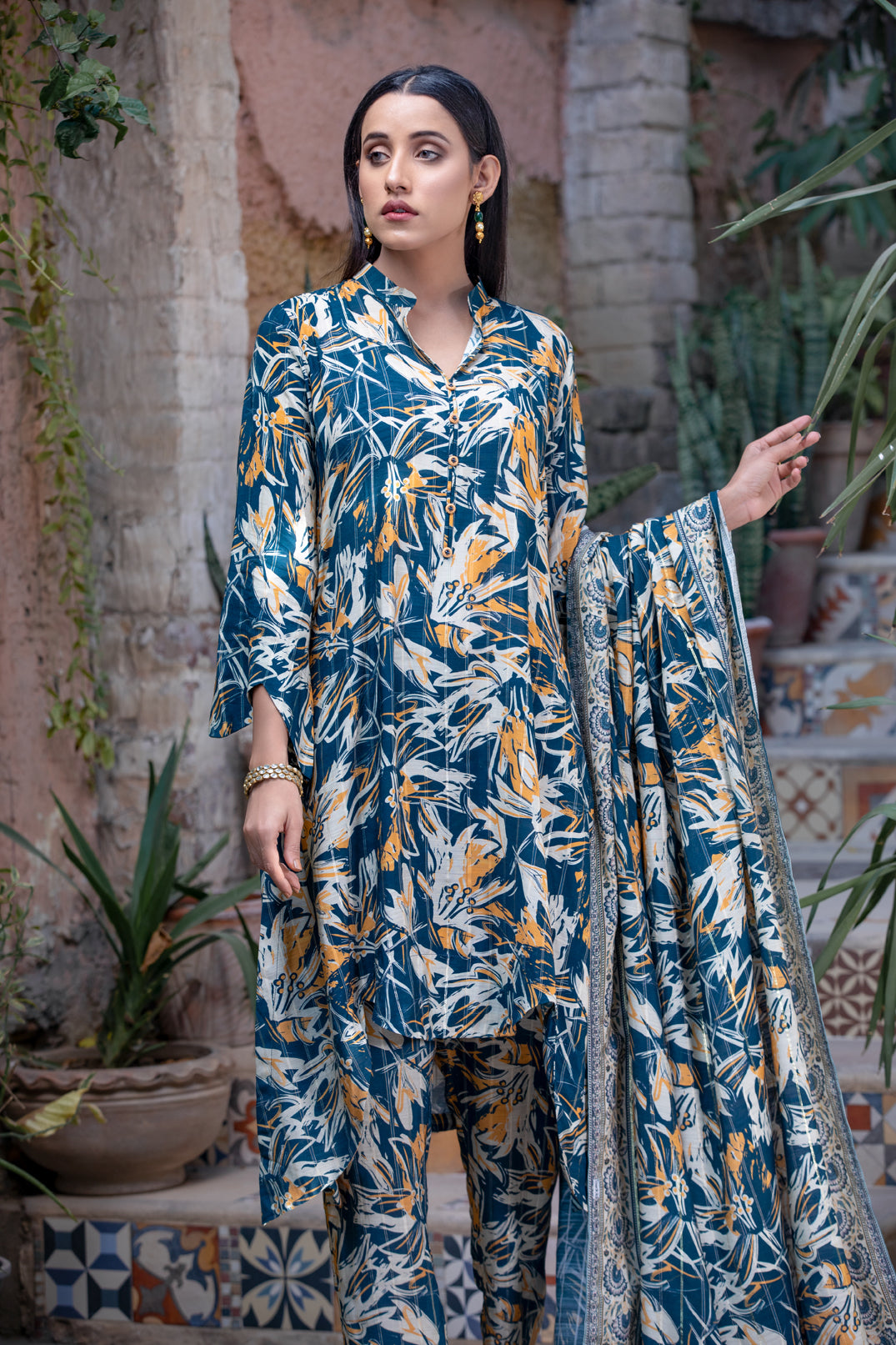 Merana Linen With Shawl Dupatta by Tawakkal 100% Original