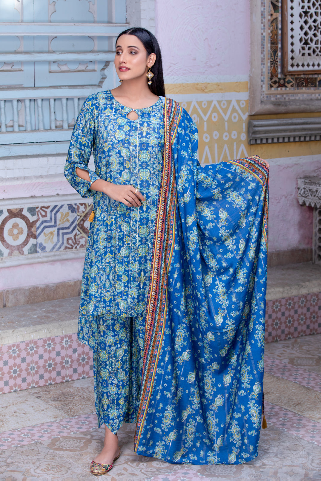 Merana Linen With Shawl Dupatta by Tawakkal 100% Original