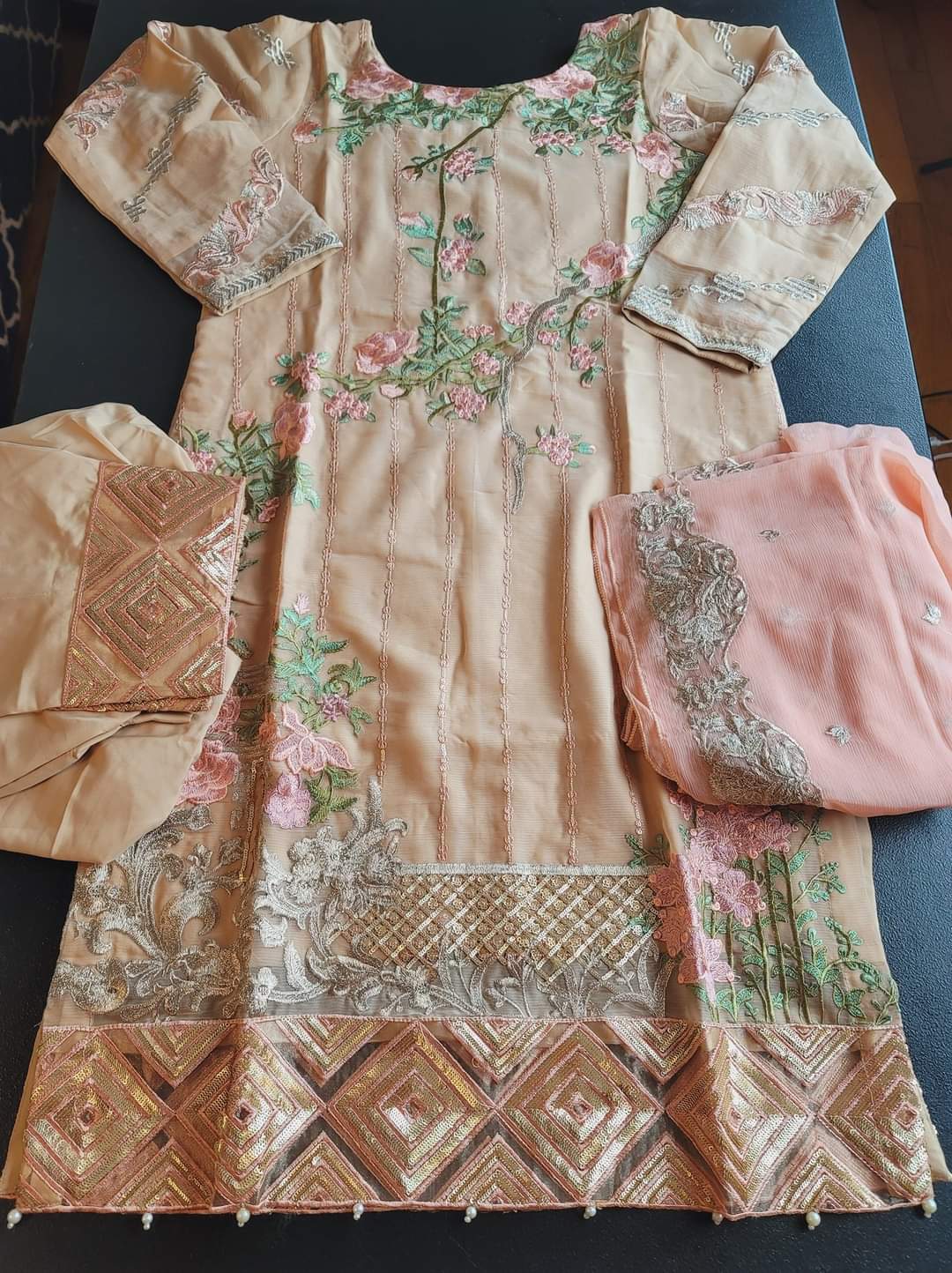 Pakistani Stitched Embroidery Party Wear Dresses Ready To Ship