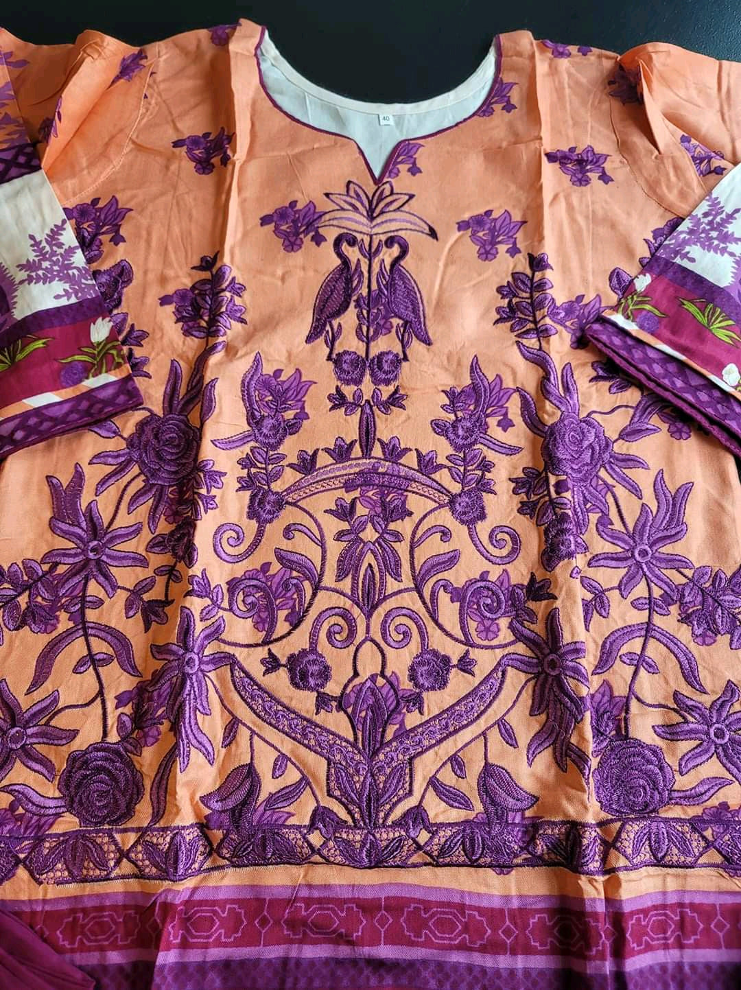 Pakistani linen Embroidered Salwar kameez Ready To Ship