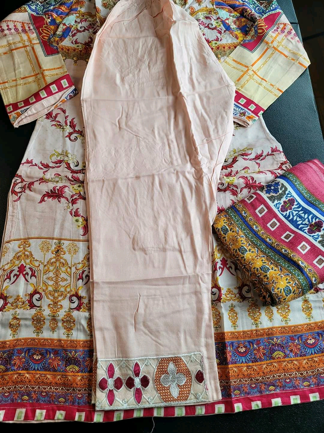 Pakistani linen Embroidered Salwar kameez Ready To Ship