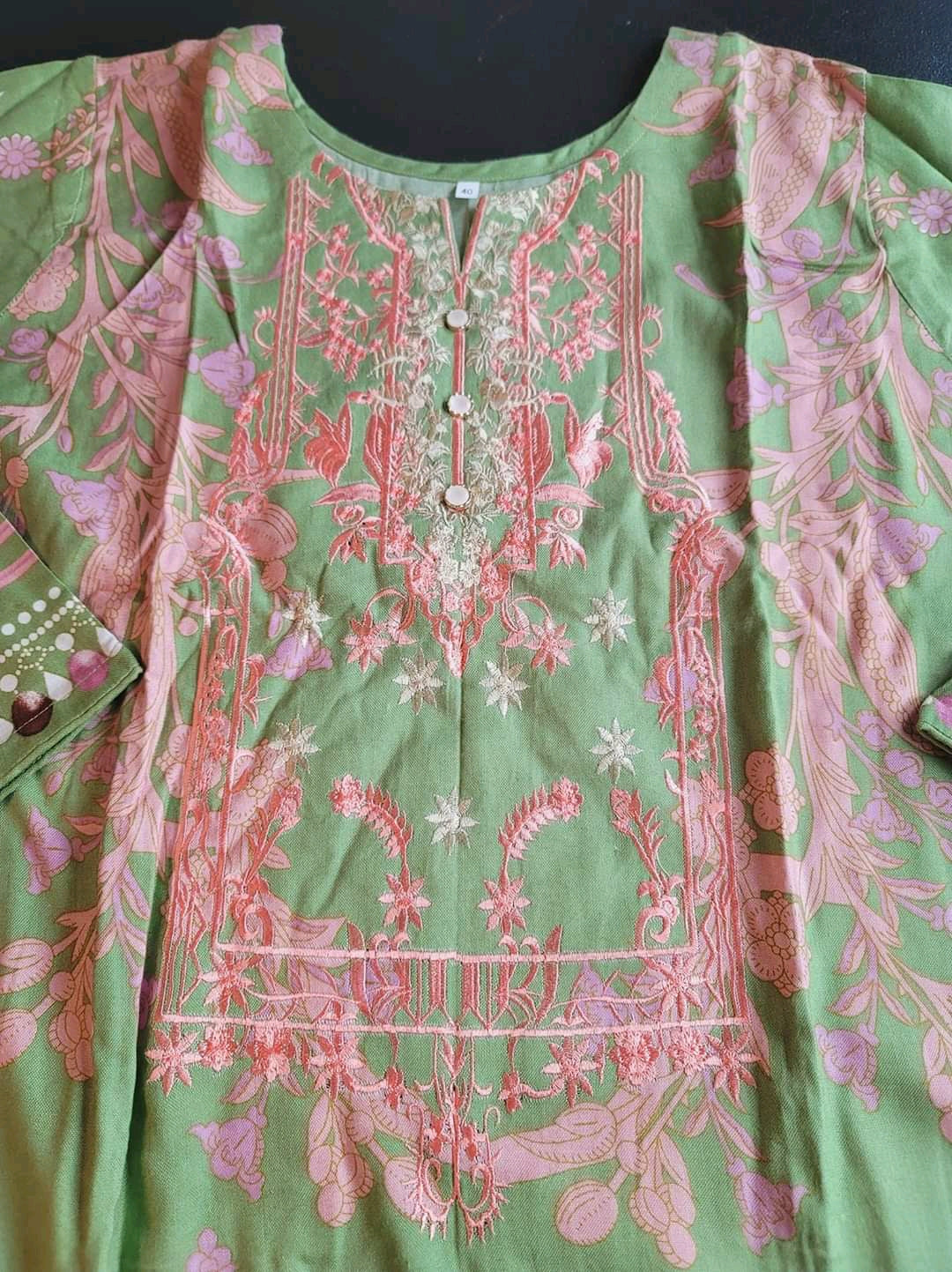 Pakistani linen Embroidered Salwar kameez Ready To Ship