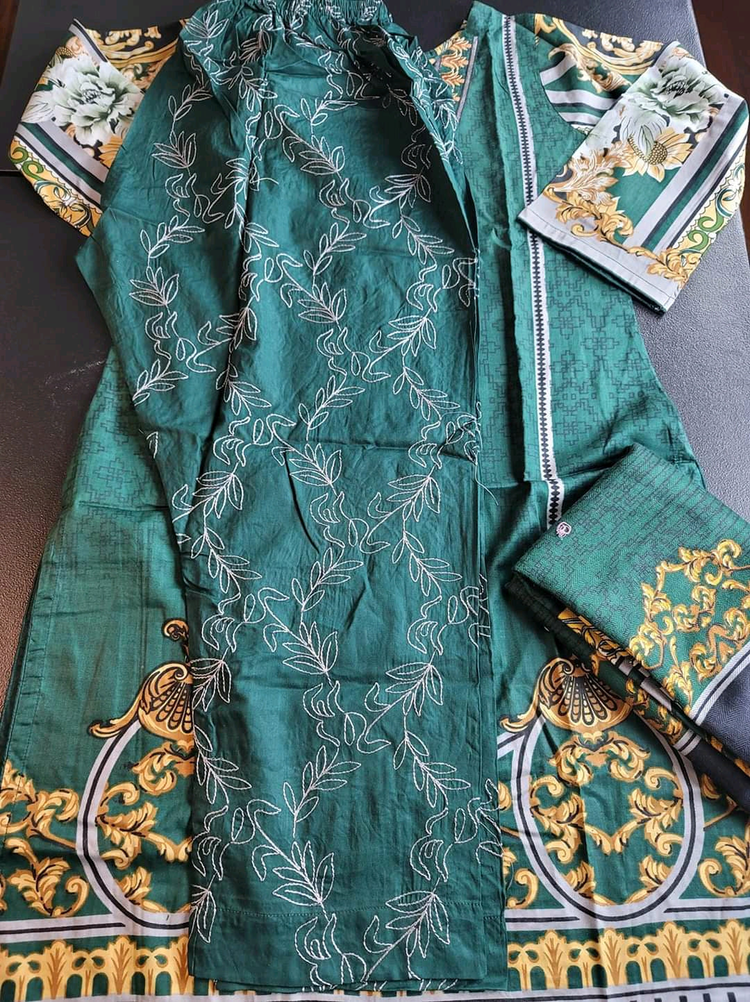 Pakistani linen Embroidered Salwar kameez Ready To Ship