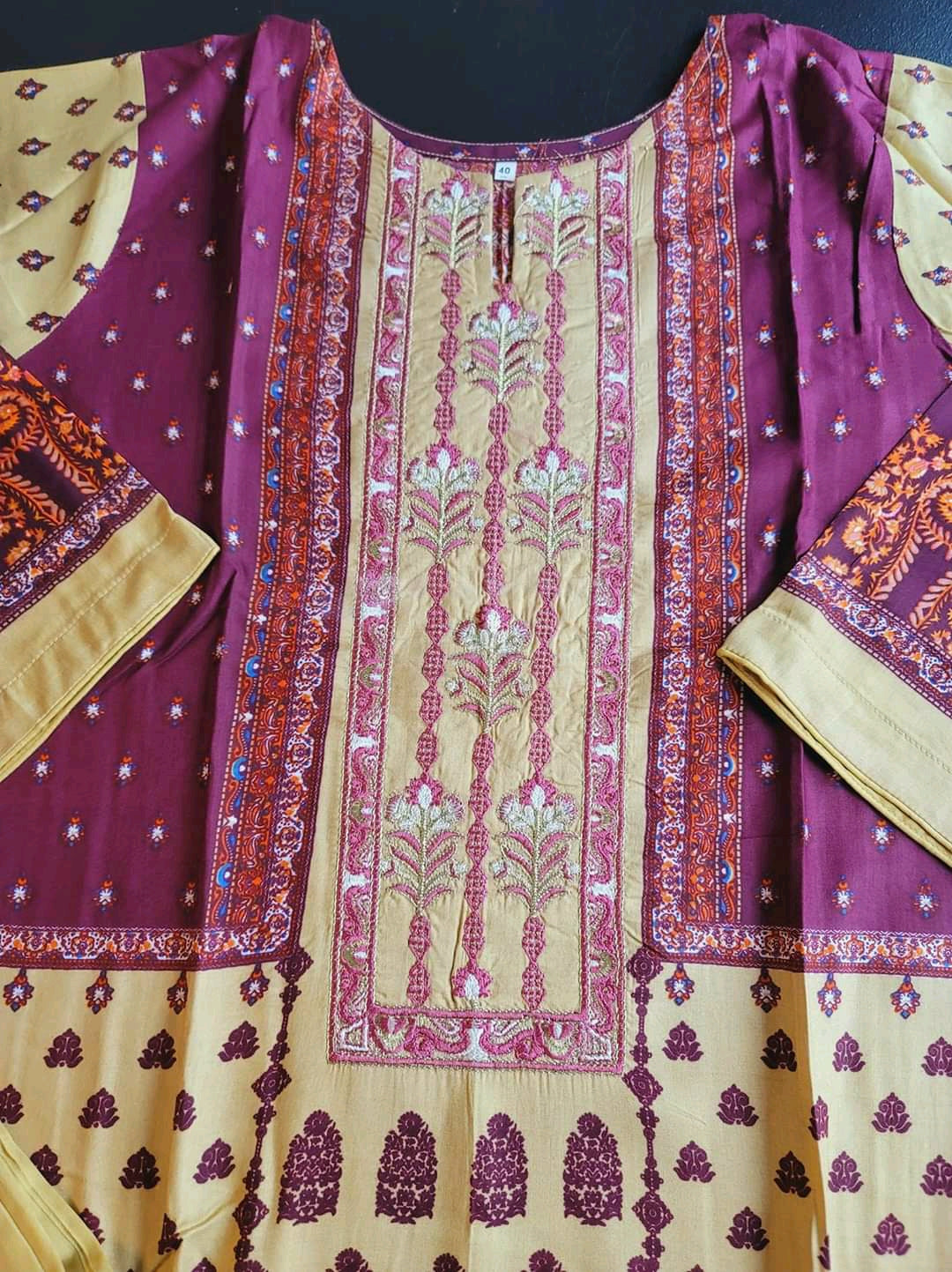 Pakistani linen Embroidered Salwar kameez Ready To Ship