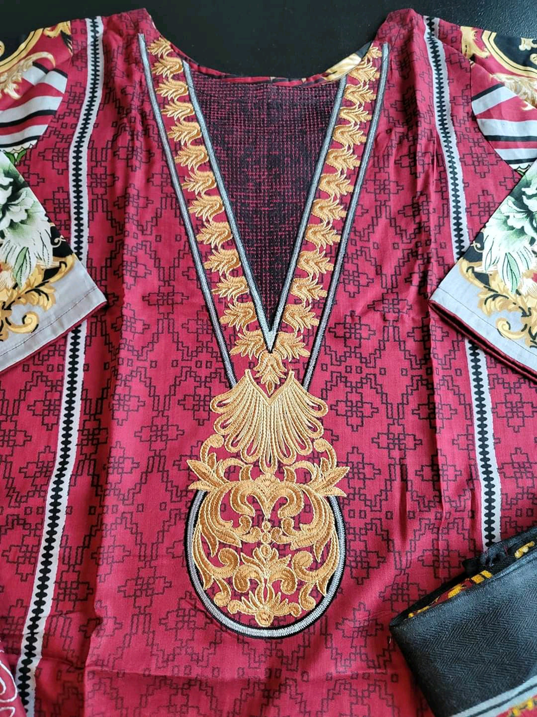 Pakistani linen Embroidered Salwar kameez Ready To Ship