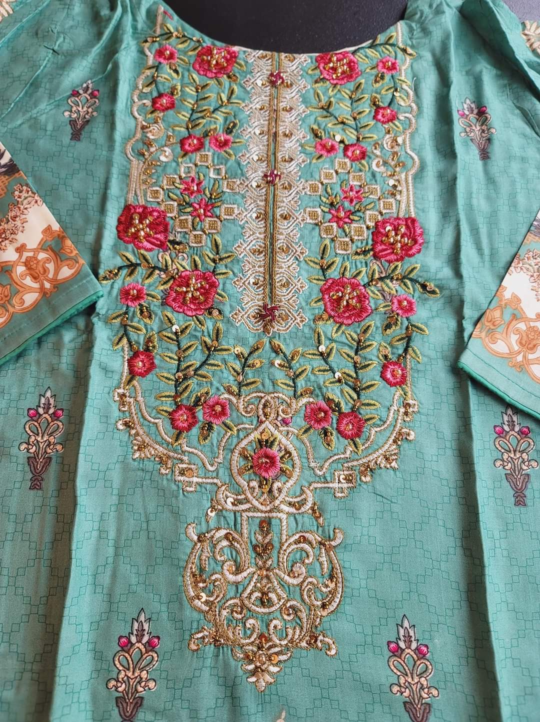 Pakistani linen Embroidered Salwar kameez Ready To Ship