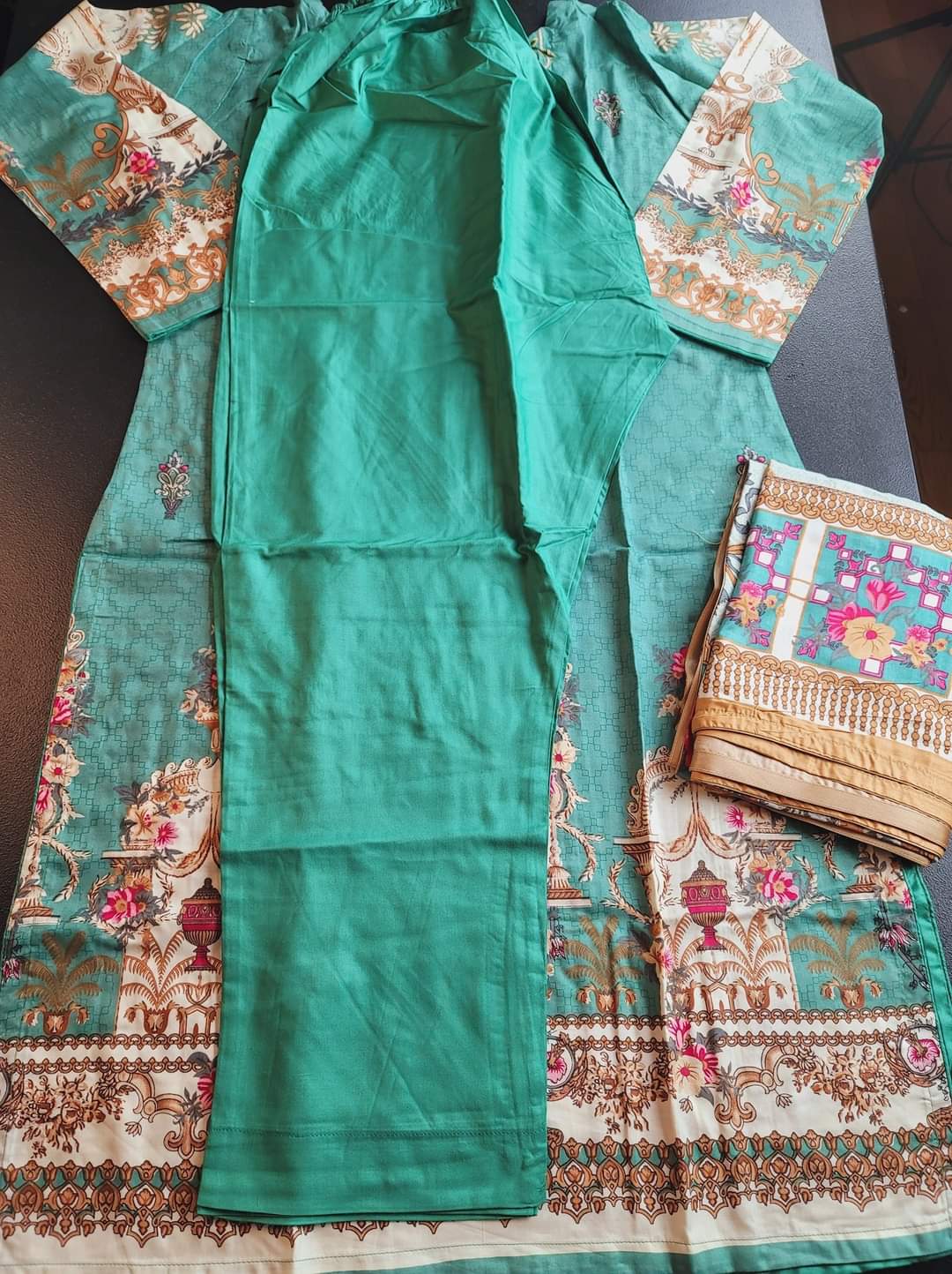 Pakistani linen Embroidered Salwar kameez Ready To Ship