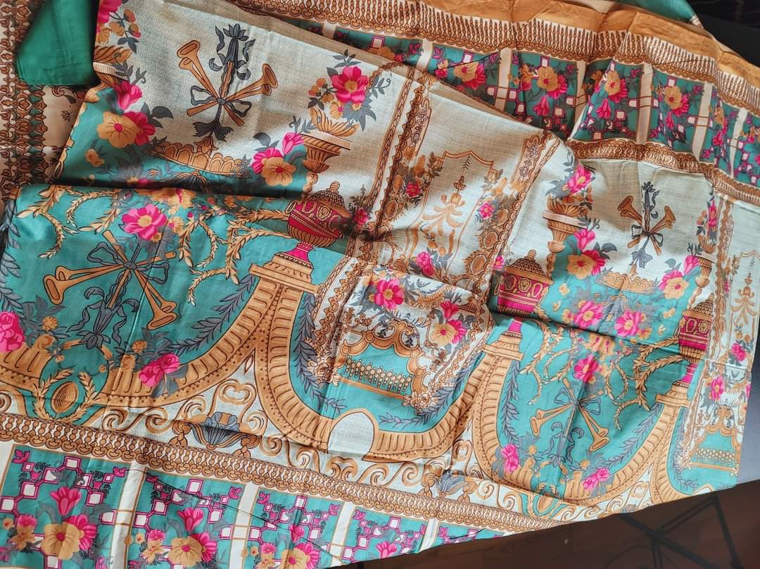 Pakistani linen Embroidered Salwar kameez Ready To Ship